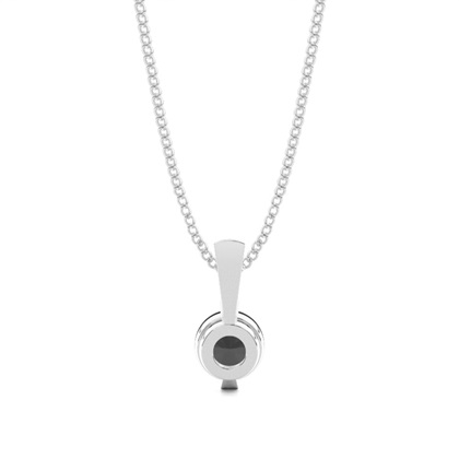 Klassischer Solitar Schwarze Diamant Anhänger in einer Balkenfassung