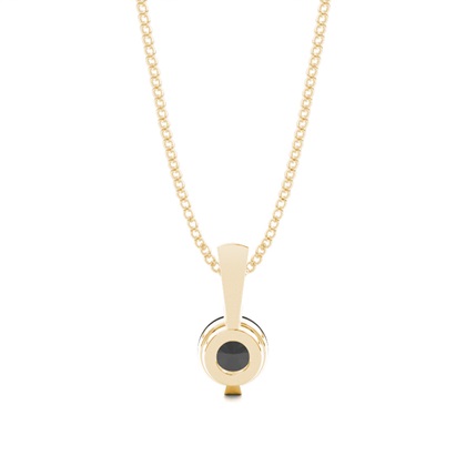 Klassischer Solitar Schwarze Diamant Anhänger in einer Balkenfassung