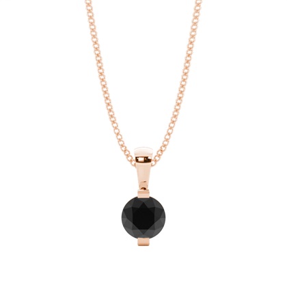 Bar Setting Classic Solitaire Black Diamond Pendant