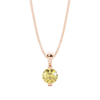 Bar Set Yellow Diamond Solitaire Pendant