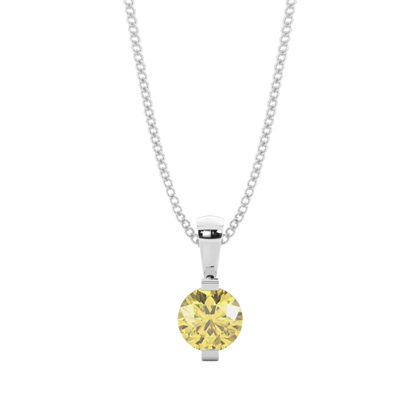 Bar Set Yellow Diamond Solitaire Pendant