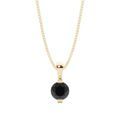 Bar Setting Classic Solitaire Black Diamond Pendant