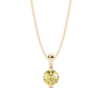 Bar Set Yellow Diamond Solitaire Pendant