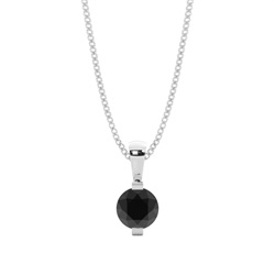 Bar Setting Classic Solitaire Black Diamond Pendant