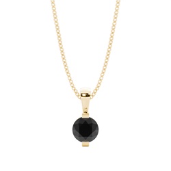 Bar Setting Classic Solitaire Black Diamond Pendant