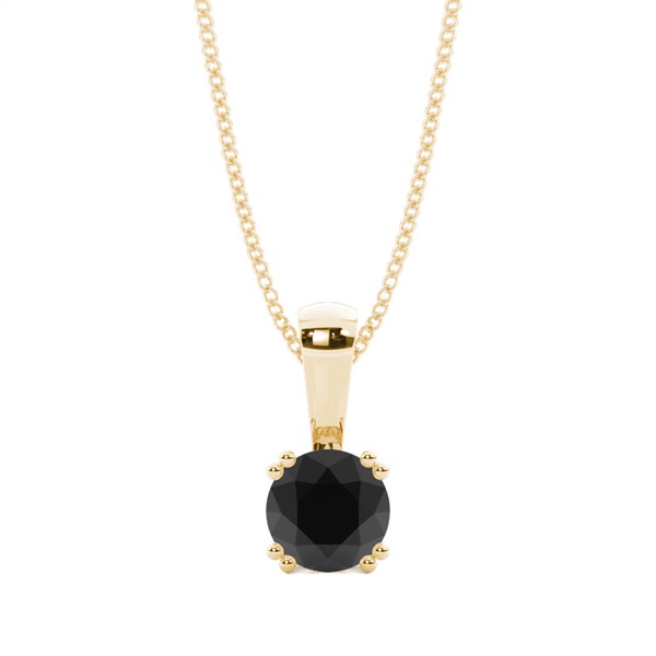 Prong Setting Classic Black Diamond Solitaire Pendant