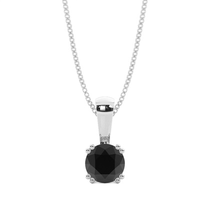 Prong Setting Classic Black Diamond Solitaire Pendant