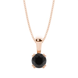 Prong Setting Classic Black Diamond Solitaire Pendant