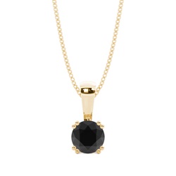 Prong Setting Classic Black Diamond Solitaire Pendant