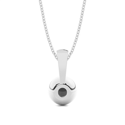 Full Bezel Setting Classic Solitaire Black Diamond Pendant