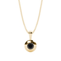 Full Bezel Setting Classic Solitaire Black Diamond Pendant