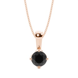 4 Prong Setting Classic Solitaire Black Diamond Pendant
