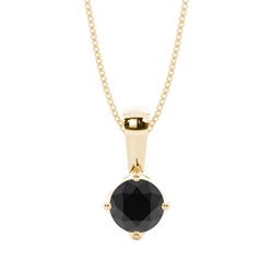 4 Prong Setting Classic Solitaire Black Diamond Pendant