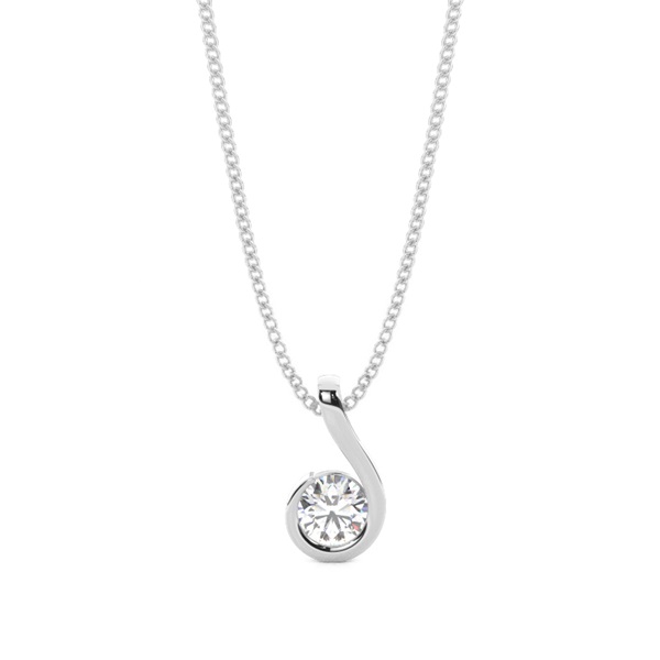 Semi Bezel Setting Classic Solitaire Pendant