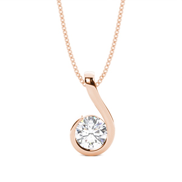 Semi Bezel Setting Classic Solitaire Pendant