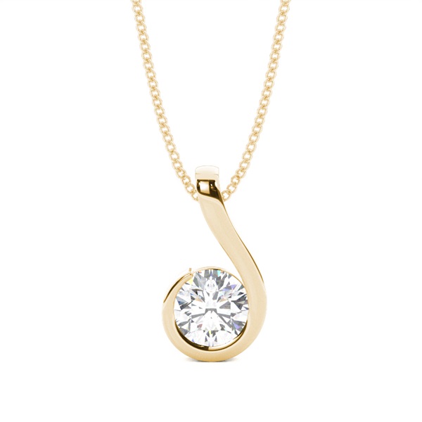 Semi Bezel Setting Classic Solitaire Pendant