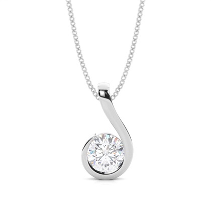 Semi Bezel Setting Classic Moissanite Solitaire Pendant