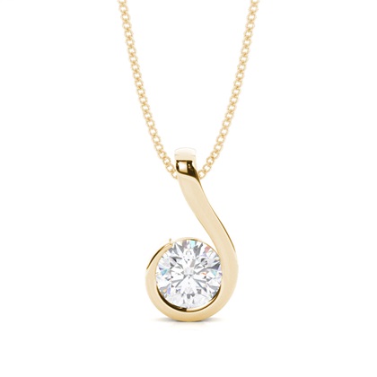Semi Bezel Setting Classic Moissanite Solitaire Pendant