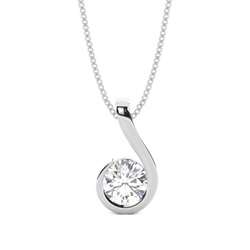 Semi Bezel Setting Classic Solitaire Pendant
