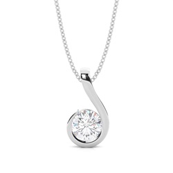 Semi Bezel Setting Classic Moissanite Solitaire Pendant