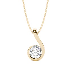 Semi Bezel Setting Classic Solitaire Pendant