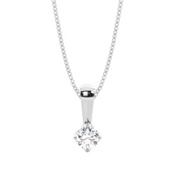 Pendentif solitaire diamant rond serti 4 griffes