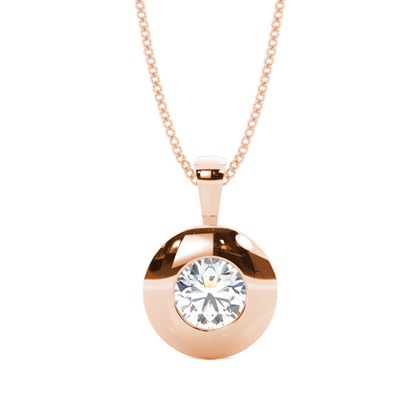 Rose Gold Solitaire Diamond Pendants