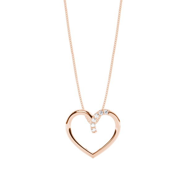 Prong Setting Heart Pendant