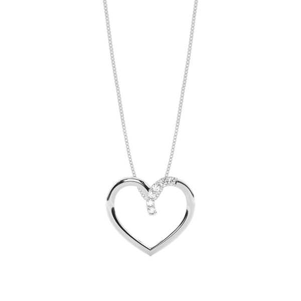 Prong Setting Heart Pendant
