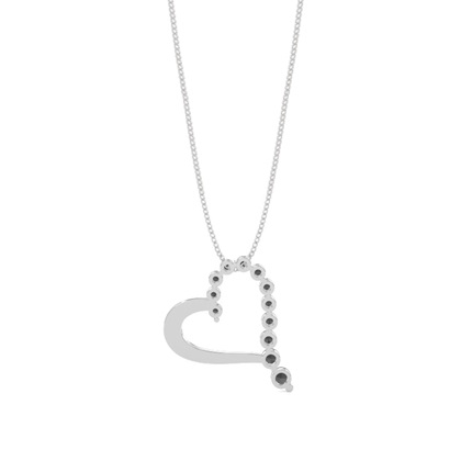 Schwarze Diamant Herz Anhänger in Krappenfassung