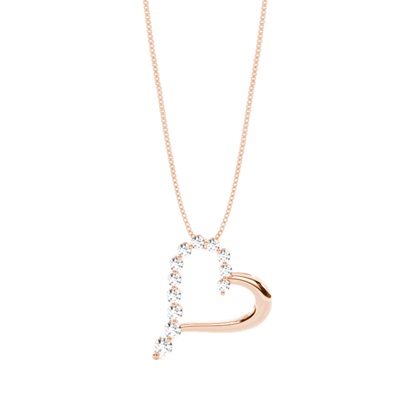 Rose Gold Heart Diamond Pendants