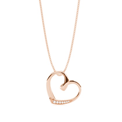 Rose Gold Heart Diamond Pendants