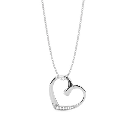 Round Diamond Heart Diamond Pendants