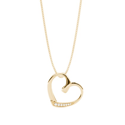 Round Diamond Heart Diamond Pendants
