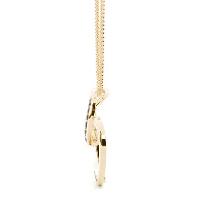 Pave Setting Black Diamond Heart Pendant