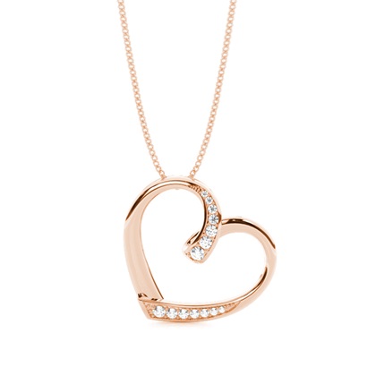 Rose Gold Heart Diamond Pendants