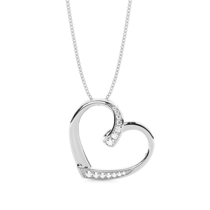 Pave Setting Heart Pendant
