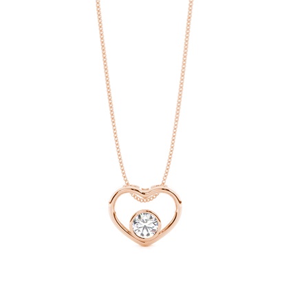 Rose Gold Heart Diamond Pendants
