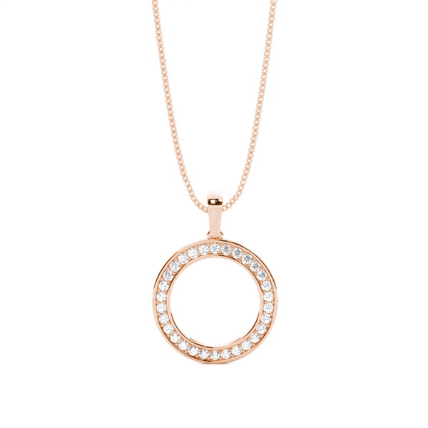 Pave Setting Circle Pendant