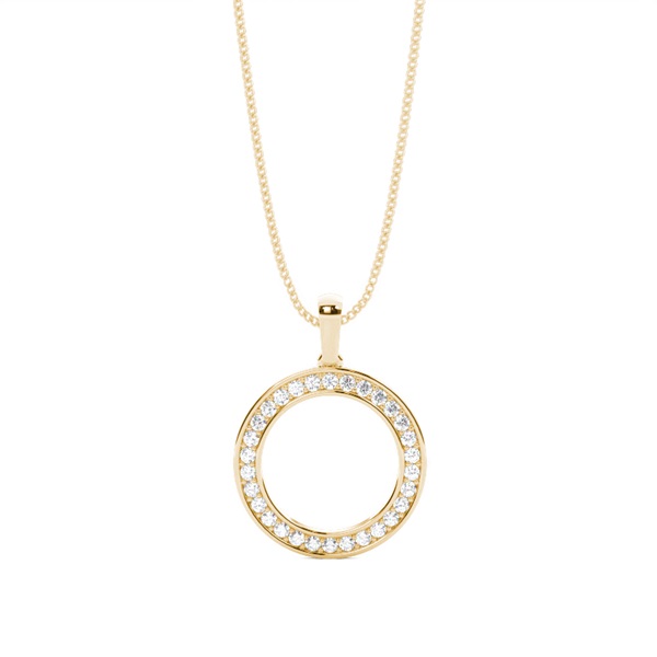 Pave Setting Circle Pendant