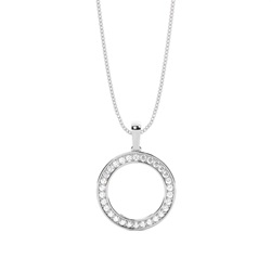 Diamant Kreis Anhänger in einer Pavefassung