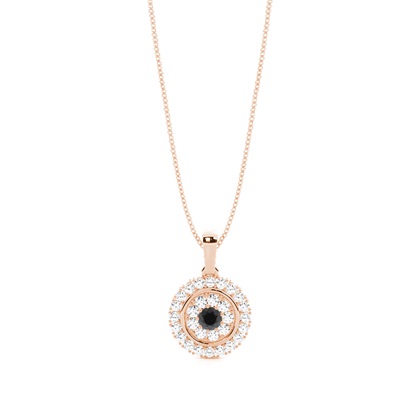 4 Prong Setting Black Diamond Cluster Pendant