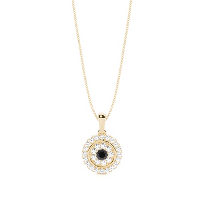 4 Prong Setting Black Diamond Cluster Pendant