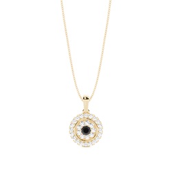 4 Prong Setting Black Diamond Cluster Pendant