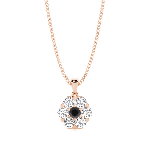 Prong Setting Black Diamond Cluster Pendant