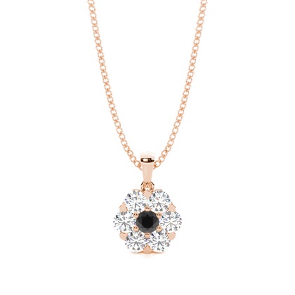 Prong Setting Black Diamond Cluster Pendant
