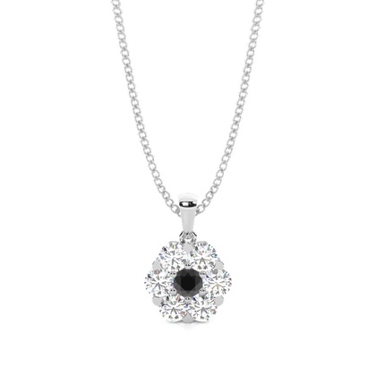 Prong Setting Black Diamond Cluster Pendant