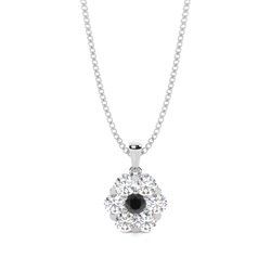 Prong Setting Black Diamond Cluster Pendant