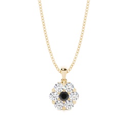 Prong Setting Black Diamond Cluster Pendant