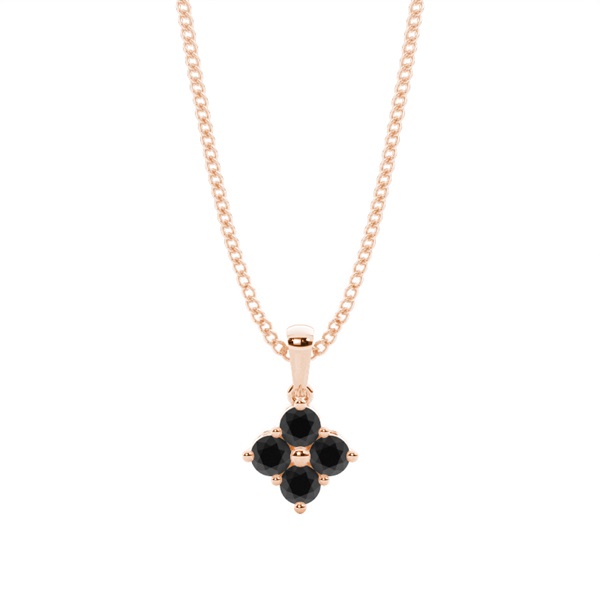 Prong Setting Black Diamond Cluster Pendant